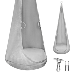 MAMOI® Hanging cocoon made of velvet fabric with cushion and mounting hook, elegant suspended seat for home, soft velvet swing chair for relaxation with handles, durable Premium construction, load capacity 70 kg