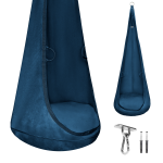 MAMOI® Hanging cocoon made of velvet fabric with cushion and mounting hook, elegant suspended seat for home, soft velvet swing chair for relaxation with handles, durable Premium construction, load capacity 70 kg