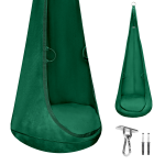 MAMOI® Hanging cocoon made of velvet fabric with cushion and mounting hook, elegant suspended seat for home, soft velvet swing chair for relaxation with handles, durable Premium construction, load capacity 70 kg