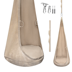 MAMOI® Cocoon sospeso in tessuto velvet con cuscino e gancio