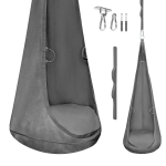 MAMOI® Hanging Cocoon Seat Made of Velvet Fabric with Cushion and Hook