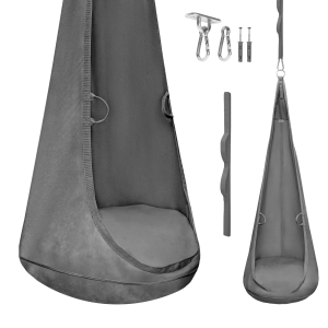 MAMOI® Cocoon sospeso in tessuto velvet con cuscino e gancio