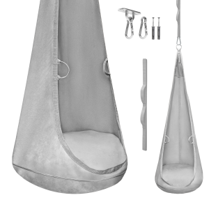 MAMOI® Cocoon sospeso in tessuto velvet con cuscino e gancio
