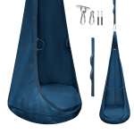 MAMOI® Cocoon suspendu en tissu velvet avec coussin et crochet