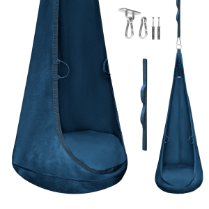 MAMOI® Cocoon sospeso in tessuto velvet con cuscino e gancio