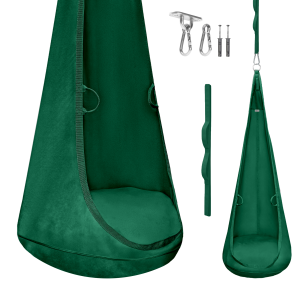 MAMOI® Cocoon sospeso in tessuto velvet con cuscino e gancio