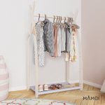 MAMOI® Wieszak na ubrania dla dzieci | Szafa na ubrania dla dzieci wykonany z naturalnego drewna | Garderoba dziecięca do przechowywania ubrań nowoczesny design | Akcesoria dla dzieci | 100% ECO | Wyprodukowano w UE