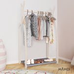 MAMOI® Kleiderstange Baby Kinderzimmer | Kinderkleiderstange 53x95x32cm | Kinder Kleiderständer Baby | Garderobenständer | Baby Garderobe | Kindergarderobe | 100% ECO | Made in EU