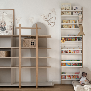 MAMOI® Book shelf for kids, Bookcase for childrens room, Small bookshelf for toddler, Child bookcases and shelves, Wall stand storage and furniture for bedroom
