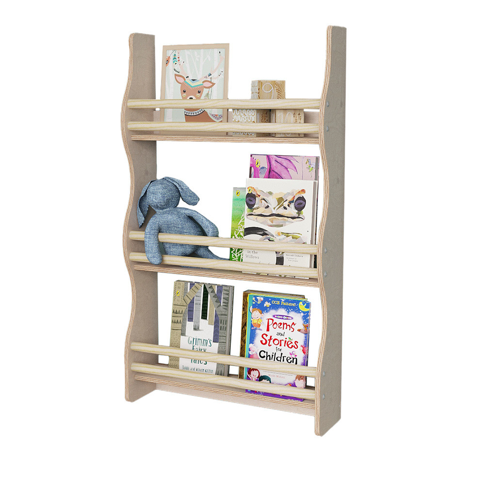 MAMOI® Libreria per bambini, contenitore per libri per cameretta, scaffale per libri, mensola da parete, libreria in legno, panca porta libri, mobile Montessori per bambini piccoli