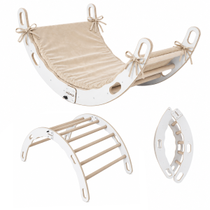 MAMOI® Indoor climbing frame for toddlers, Wooden baby gym, Play gym rocker toys made of wood for toddler, Rockers montessori climbing frame age 1-3