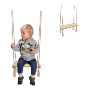 MAMOI® Babyschaukel aus Holz | Holzschaukel | Schaukelbrett aus Holz | Babyschaukel für zu Hause | Indoor-Schaukel | 100% ECO | Hergestellt in der EU.