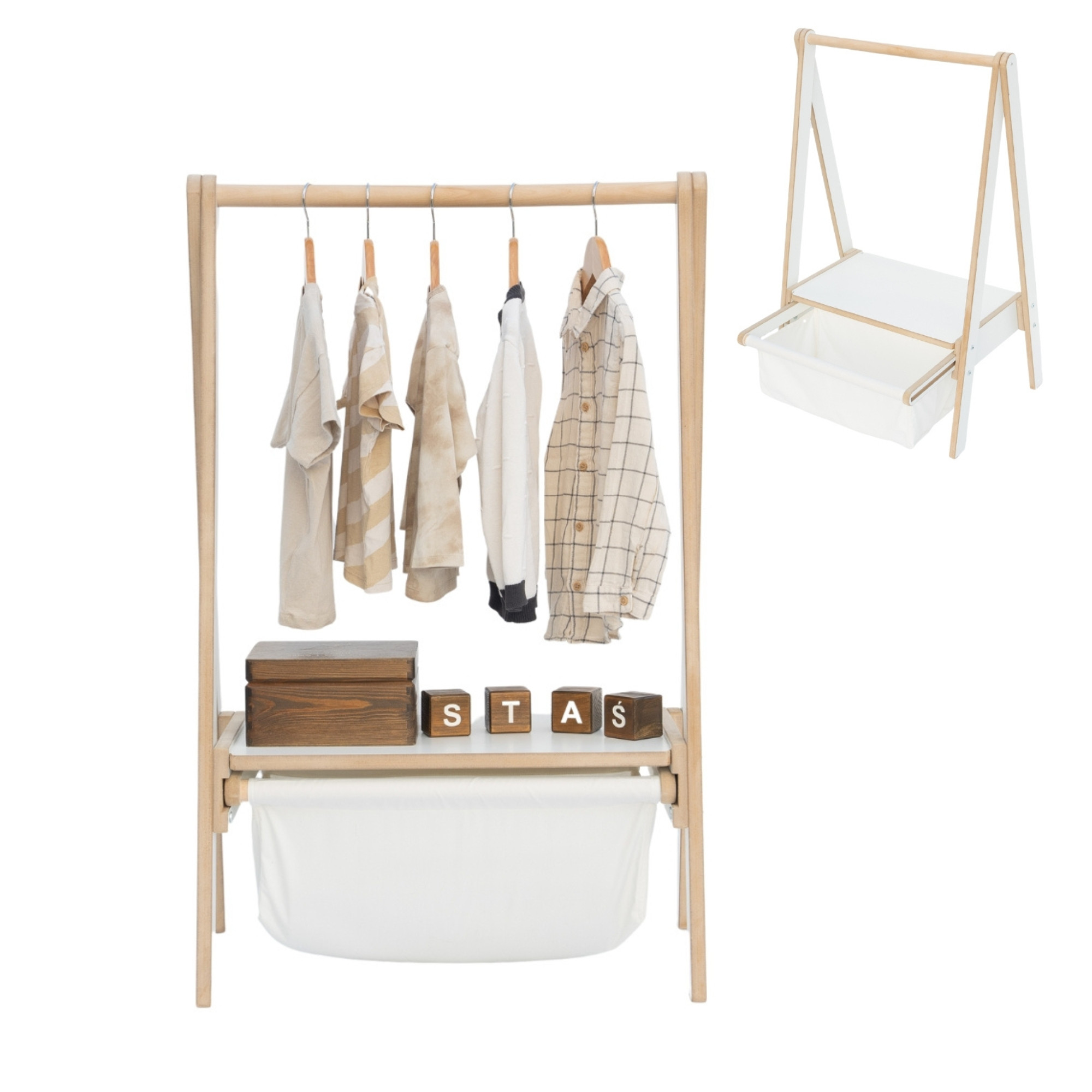 MAMOI® Kleiderstange für Kinder Kinderzimmer | Kinderkleiderstange Kinder Kleiderständer Baby | Garderobenständer | kinderkleiderschrank | Kindergarderobe