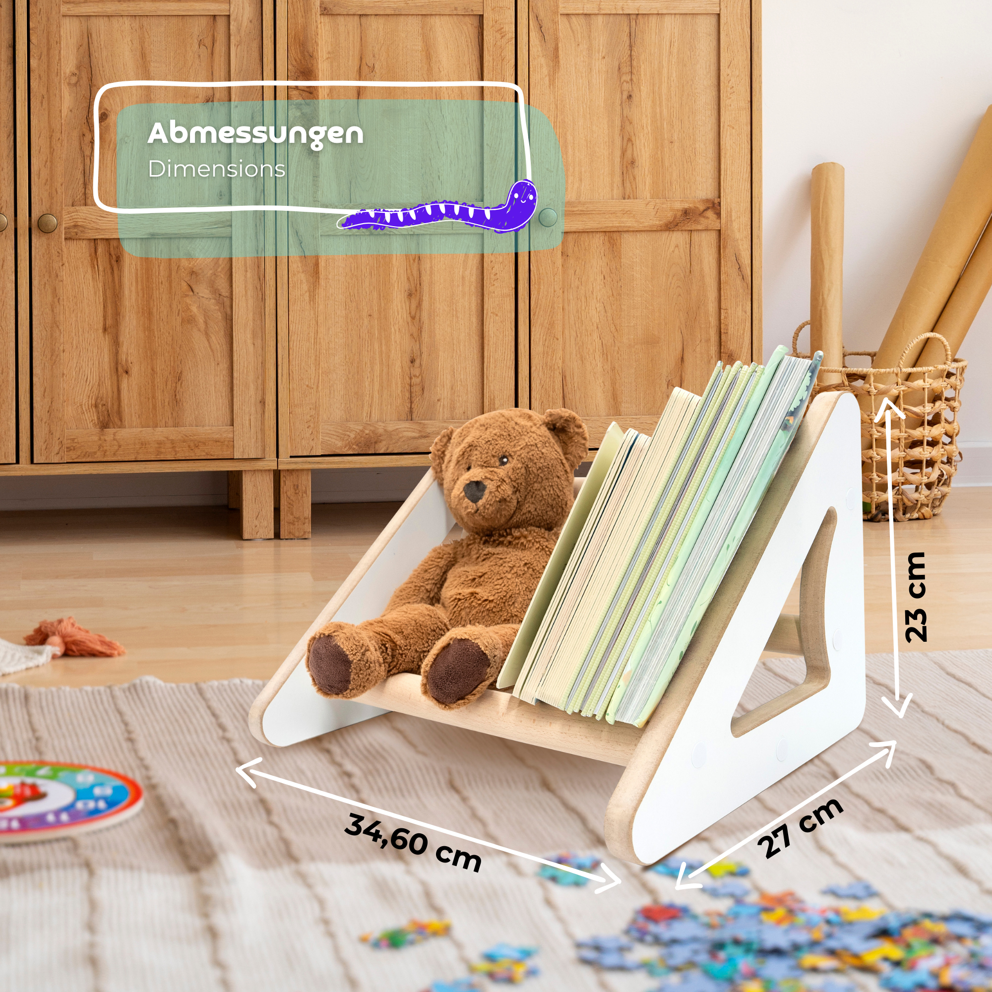 MAMOI® Bücherregal für kinderzimmer, Buchregal für Kinder, Book Shelf, Wandregal kinderregal, Kinderbücherregal, Bücherbank, Kindermöbel für kleines Kind